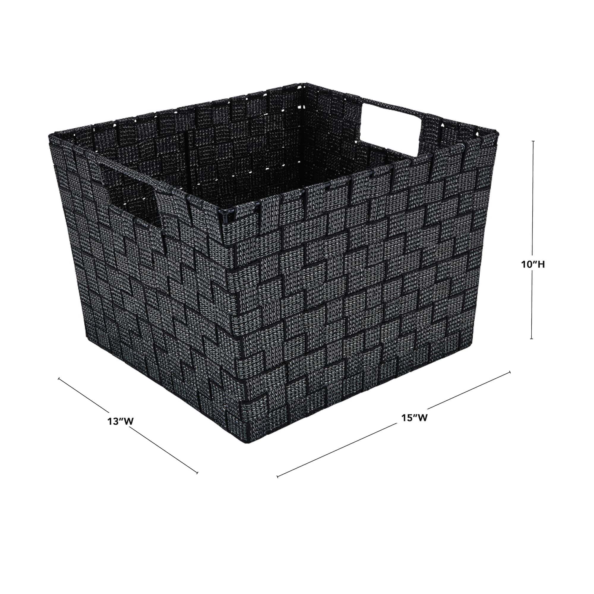 Simplify Lurex Striped Woven Storage Shelf Bin